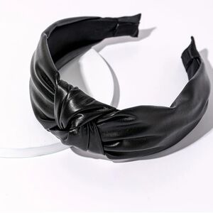 🌹BLACK LEATHER KNOTTED HEADBAND  BRAND NEW